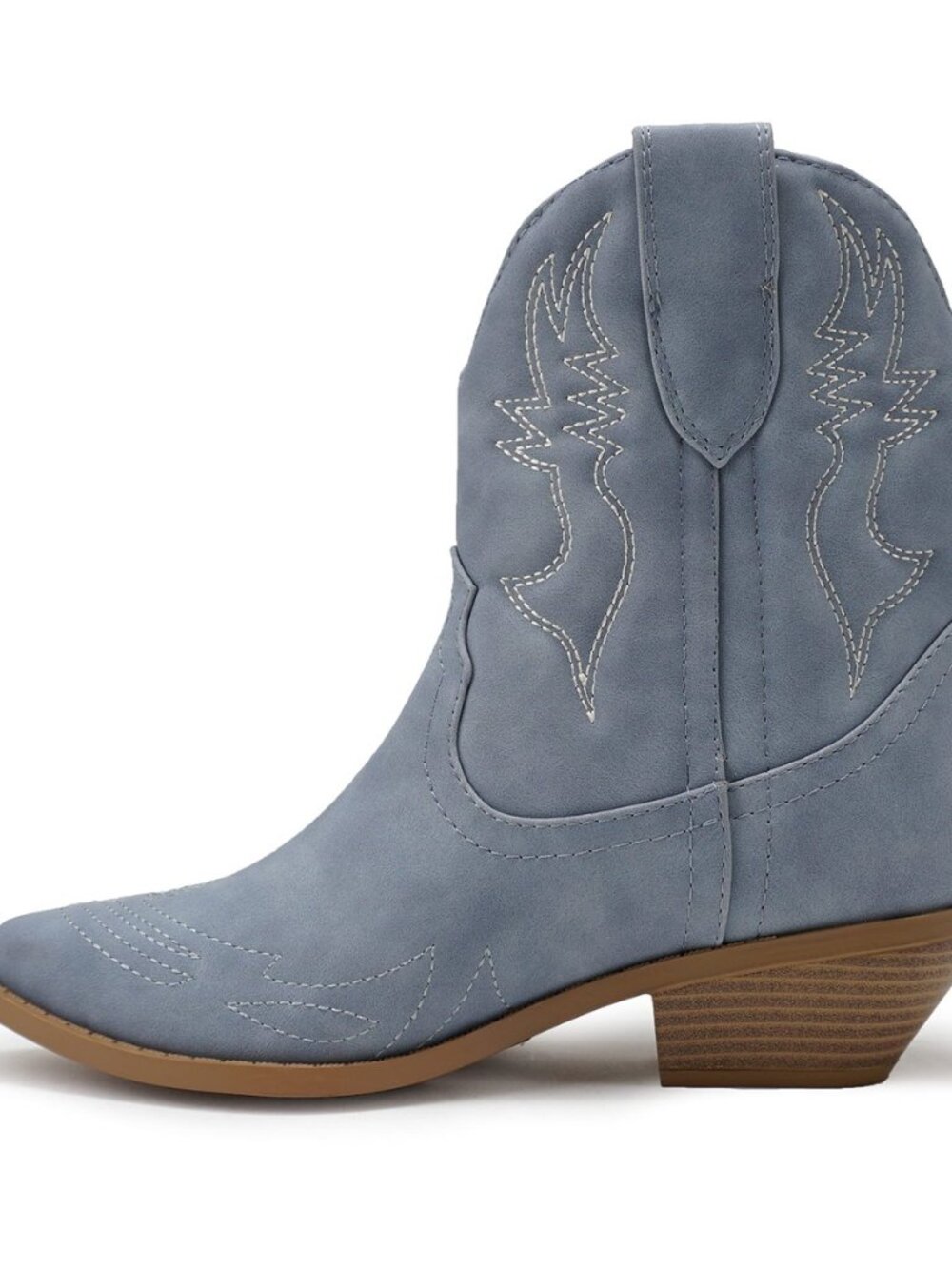 Women Cowgirl Cowboy Western Stitched Ankle Boots Pointed Toe Short Booties